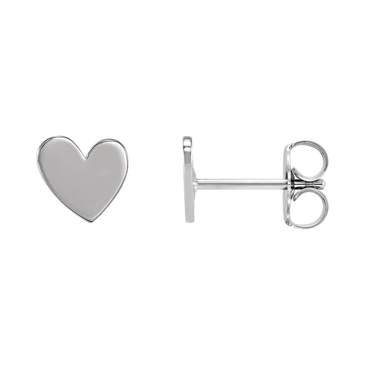 14K Asymmetrical Heart Studs