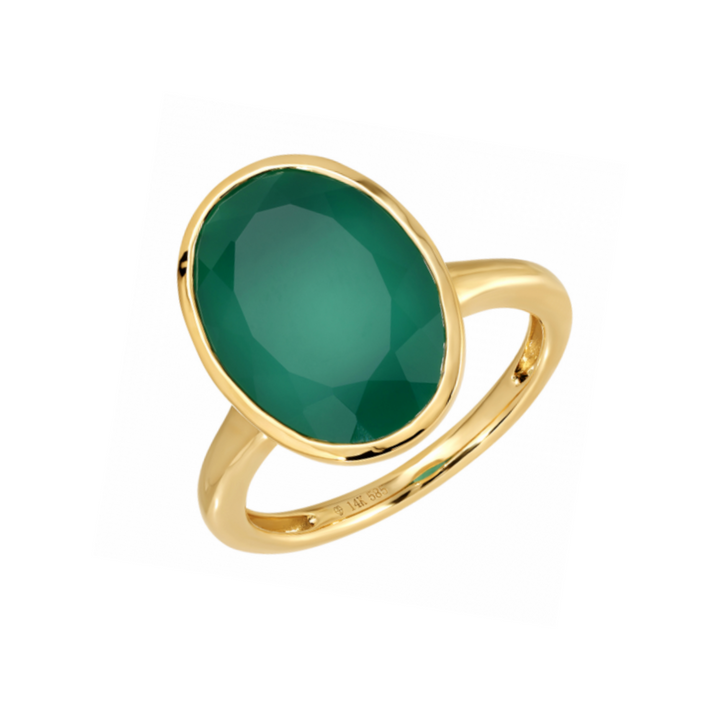 14K Bezel Gemstone Cocktail Ring