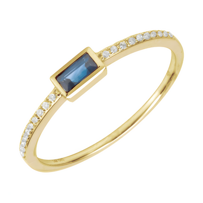 14K Bezel-Set Gemstone & .05 CTW Natural Diamond Ring