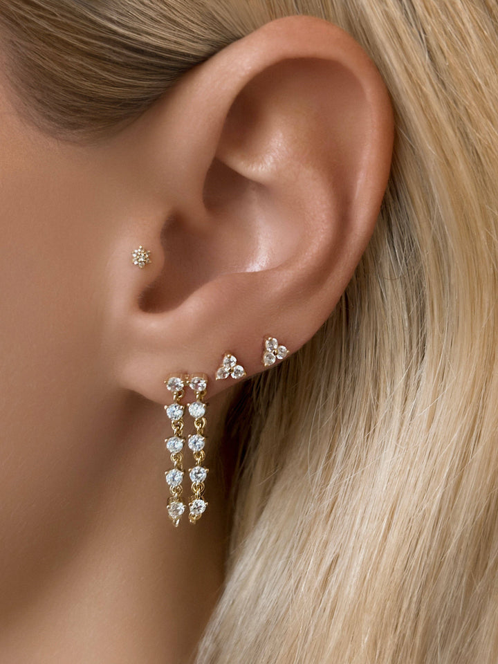 Double Chain Stud Earrings