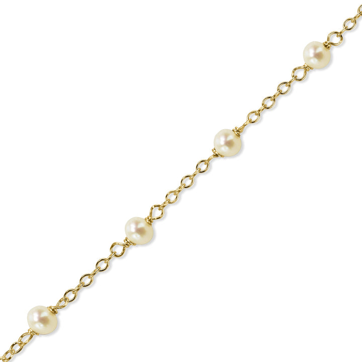 14K Pearl Station Necklace