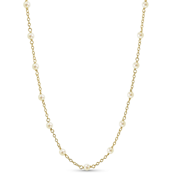 14K Pearl Station Necklace