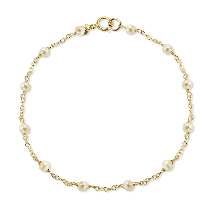 14K Pearl Station Bracelet