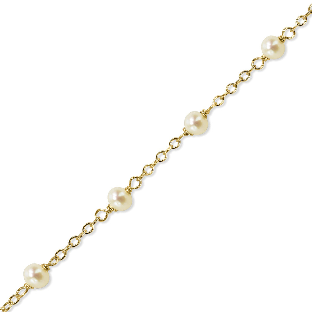 14K Pearl Station Bracelet