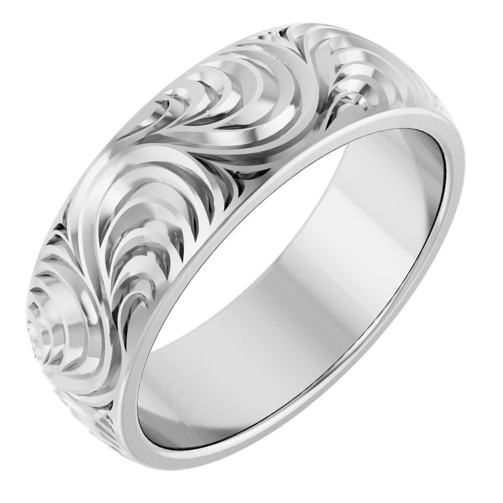 14K Comfort-Fit Scroll Pattern Band
