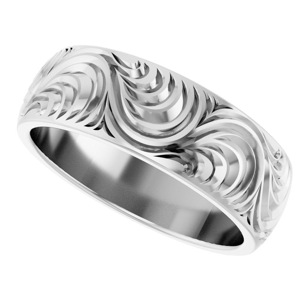 14K Comfort-Fit Scroll Pattern Band