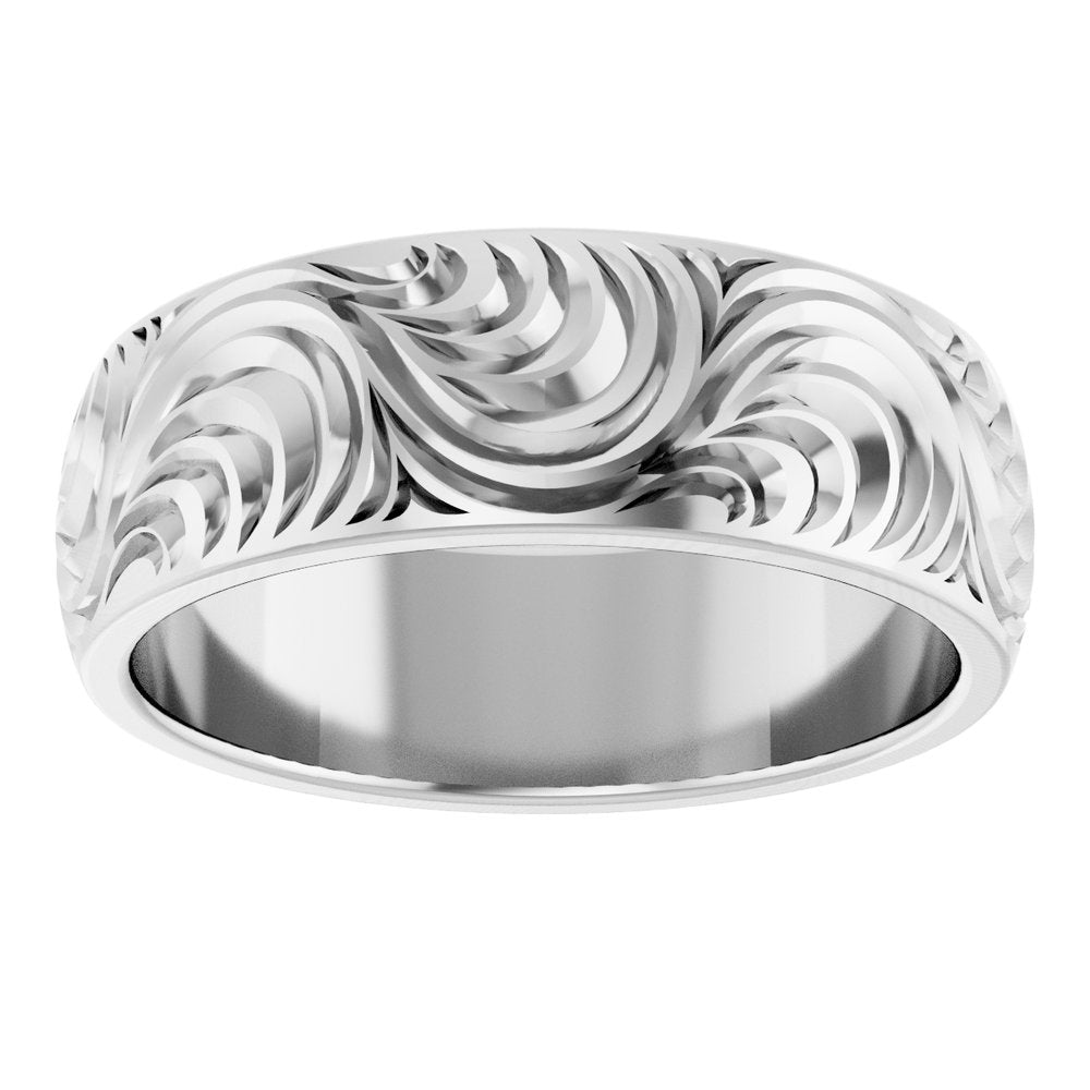 14K Comfort-Fit Scroll Pattern Band