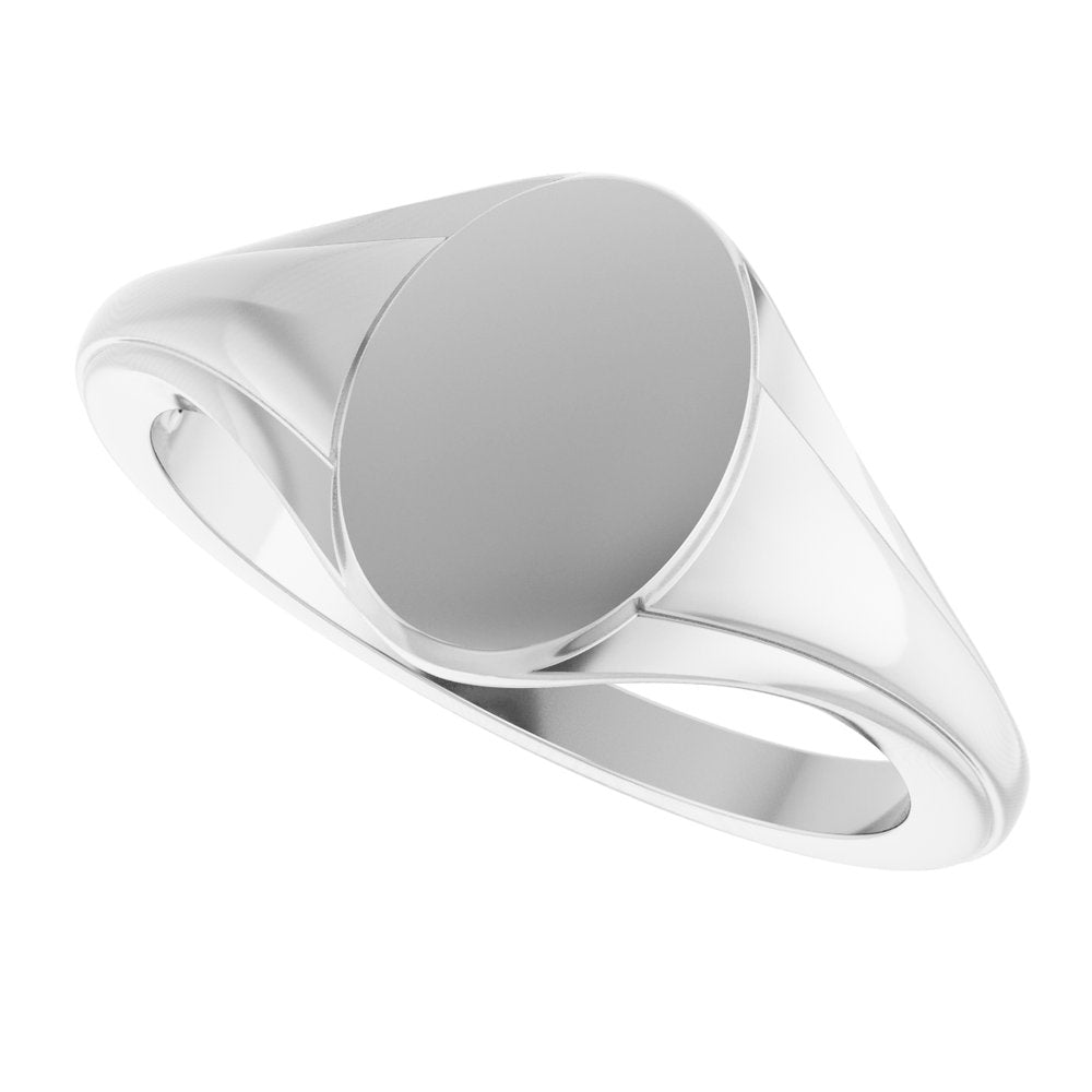 14K Oval Fluted Signet Ring