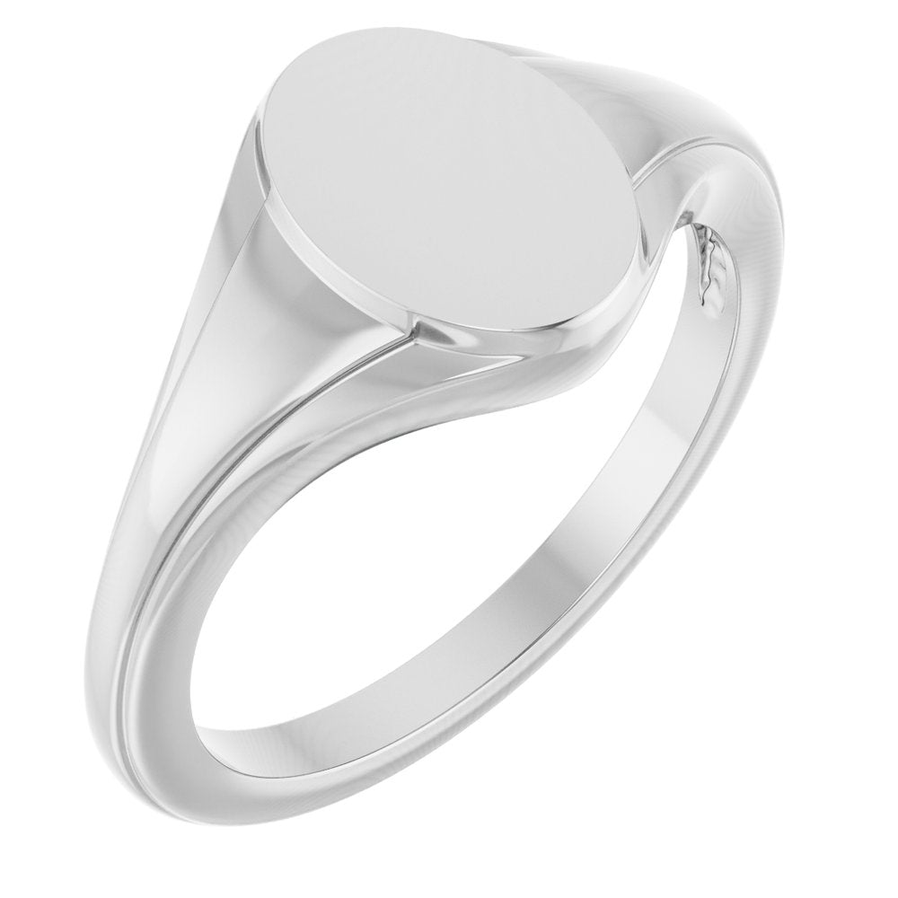 14K Oval Fluted Signet Ring