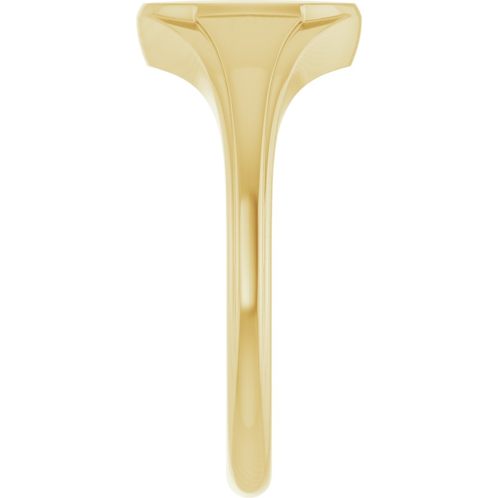 14K Oval Fluted Signet Ring