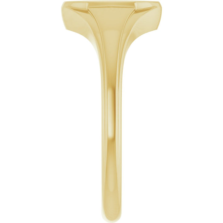 14K Oval Fluted Signet Ring