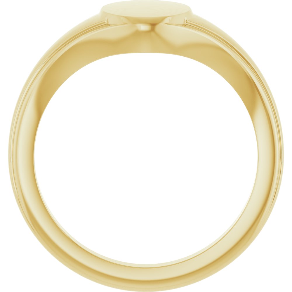 14K Oval Fluted Signet Ring