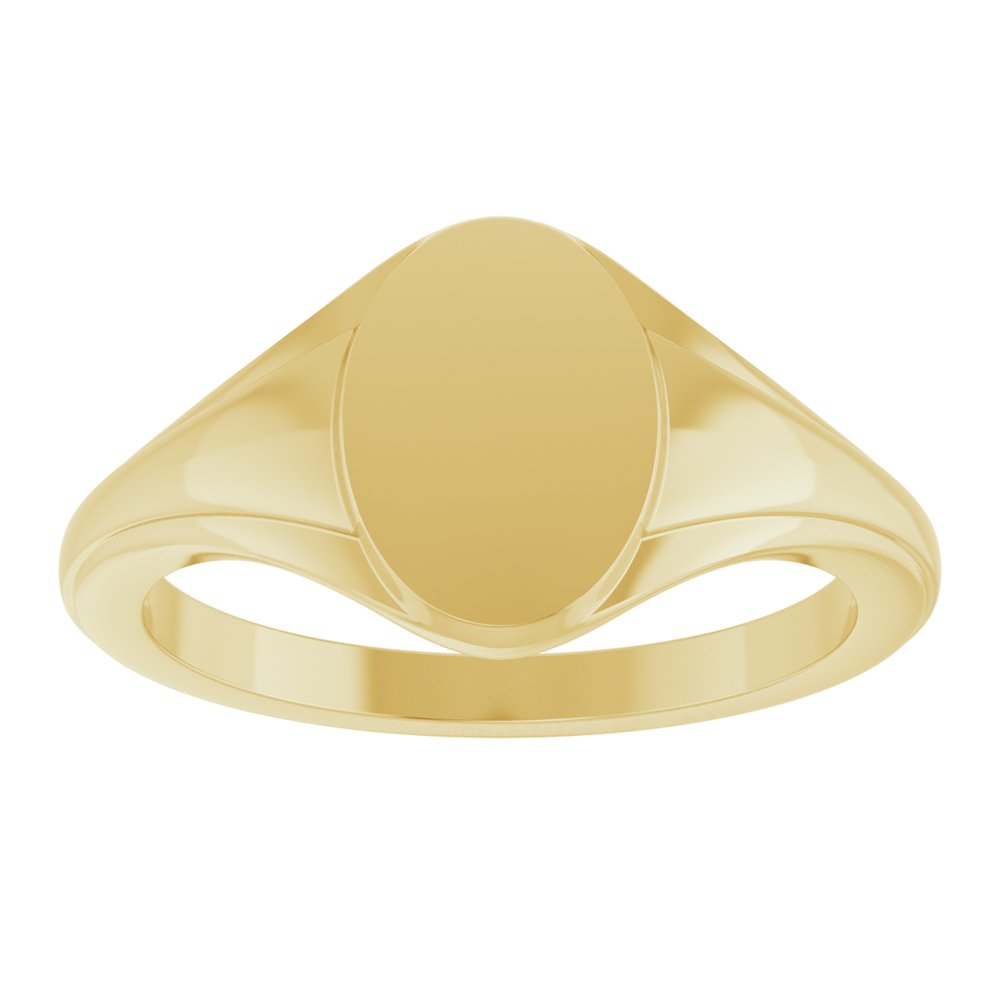 14K Oval Fluted Signet Ring