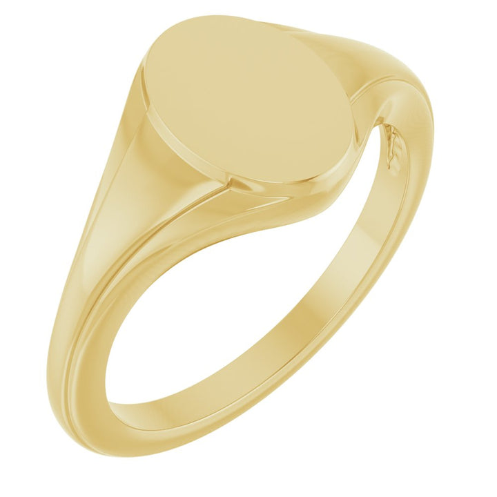 14K Oval Fluted Signet Ring