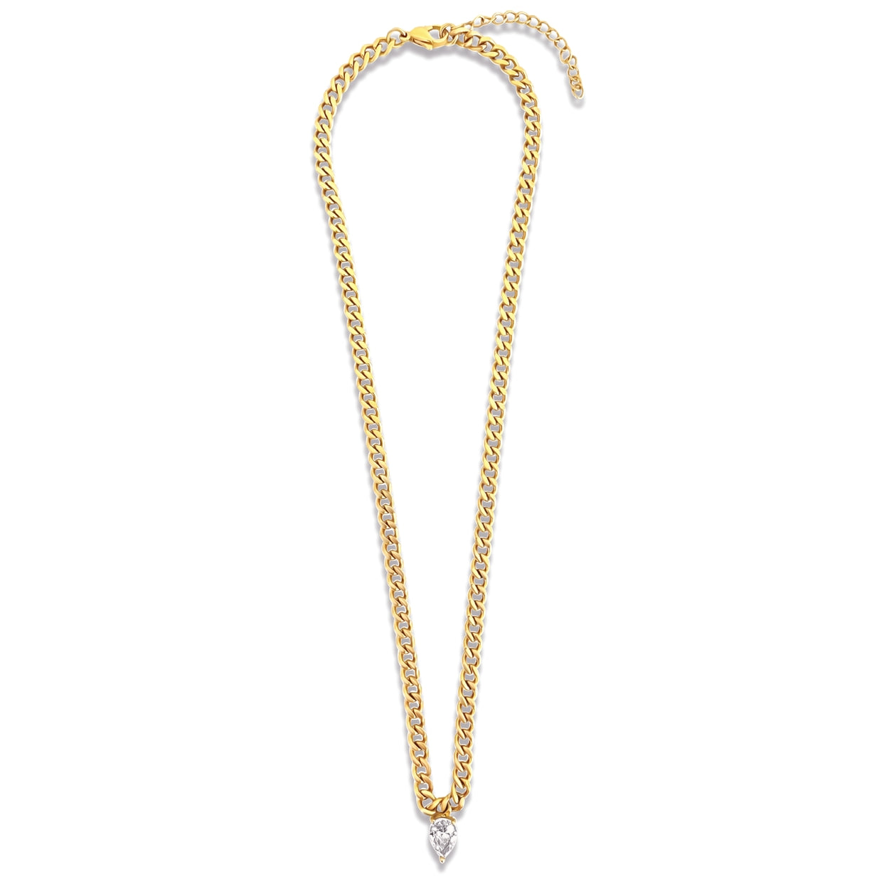 Skylar Solitaire Pear Necklace