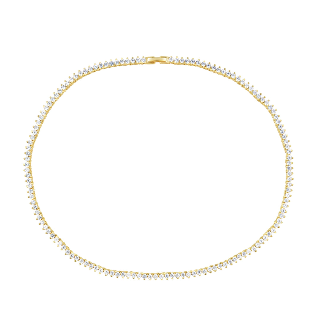 3-Prong Tennis Necklace