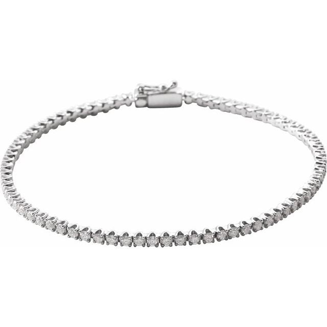 14K Natural Diamond Line Bracelet