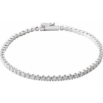 14K Natural Diamond Line Bracelet