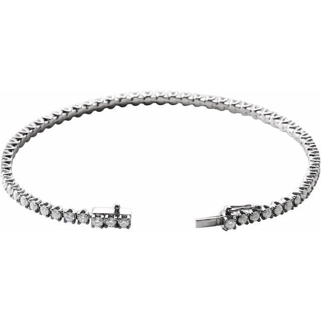 14K Natural Diamond Line Bracelet