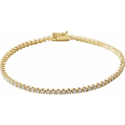 14K Natural Diamond Line Bracelet