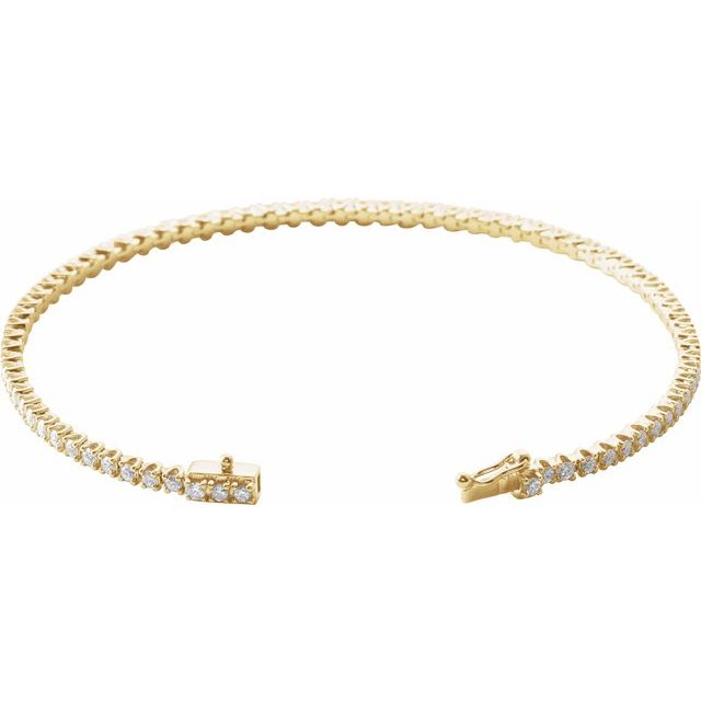 14K Natural Diamond Line Bracelet