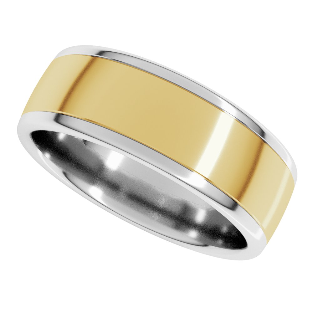 14K Two-Tone European Comfort-Fit Band