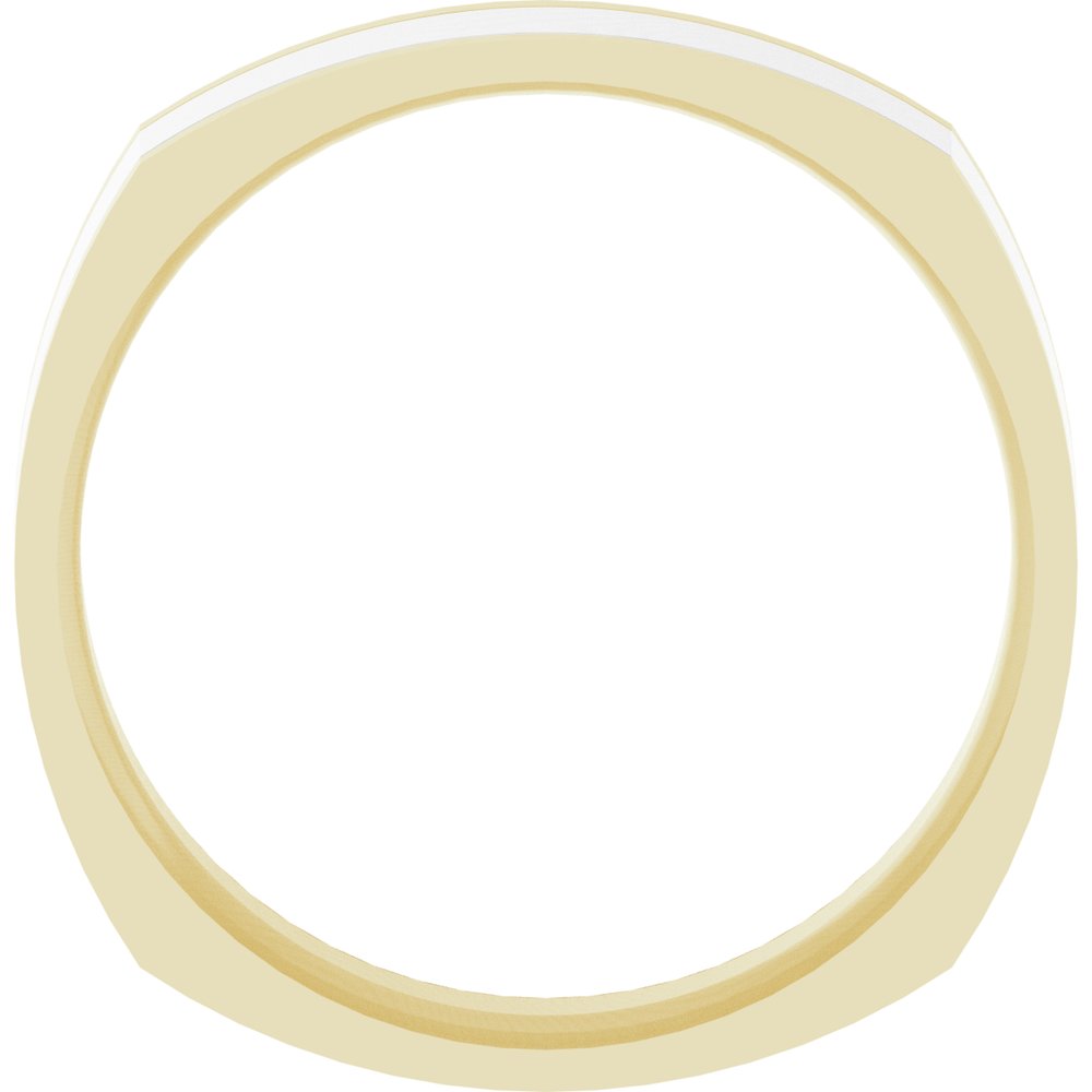 14K Two-Tone Square Comfort-Fit Inlay Band