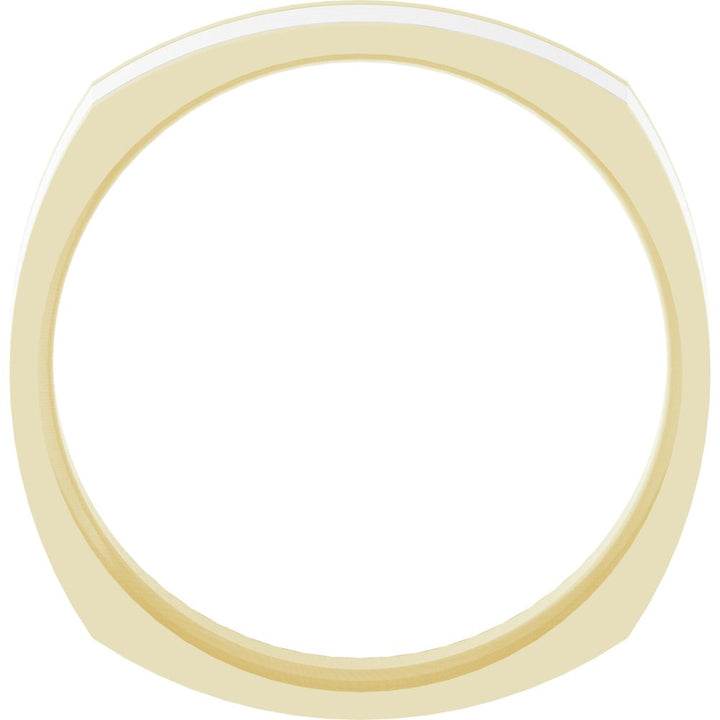 14K Two-Tone Square Comfort-Fit Inlay Band