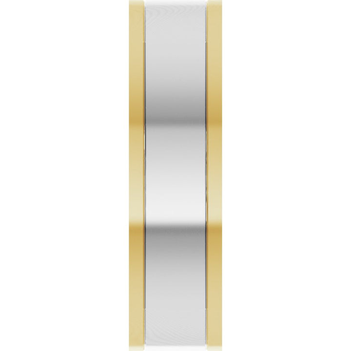 14K Two-Tone Square Comfort-Fit Inlay Band
