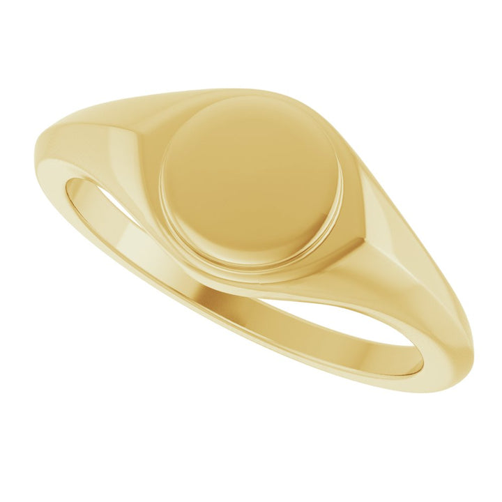14K Round Signet Ring