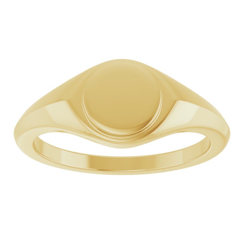 14K Round Signet Ring