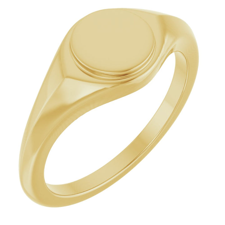 14K Round Signet Ring