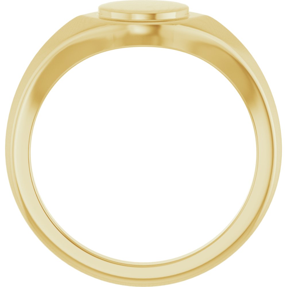 14K Round Signet Ring