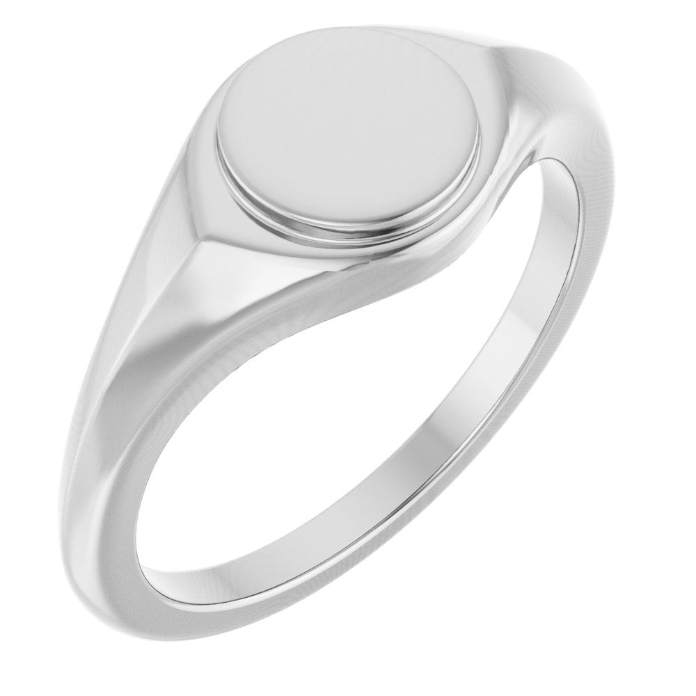 14K Round Signet Ring