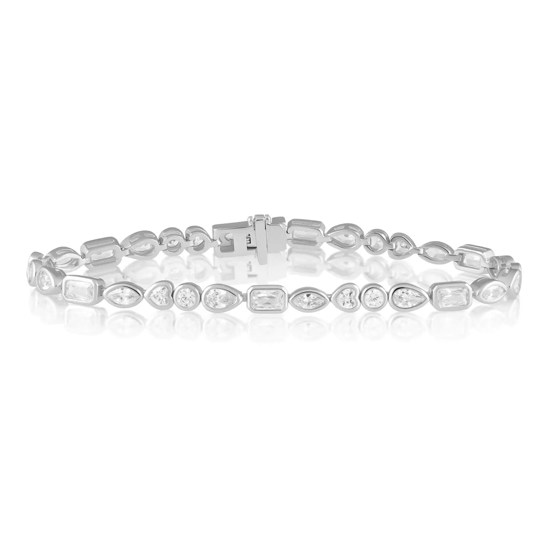 Multi Stone Bezel Tennis Bracelet