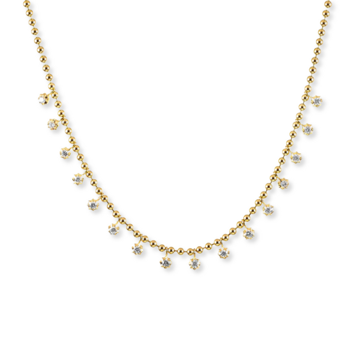 14K Bezel Diamond Shaker Necklace