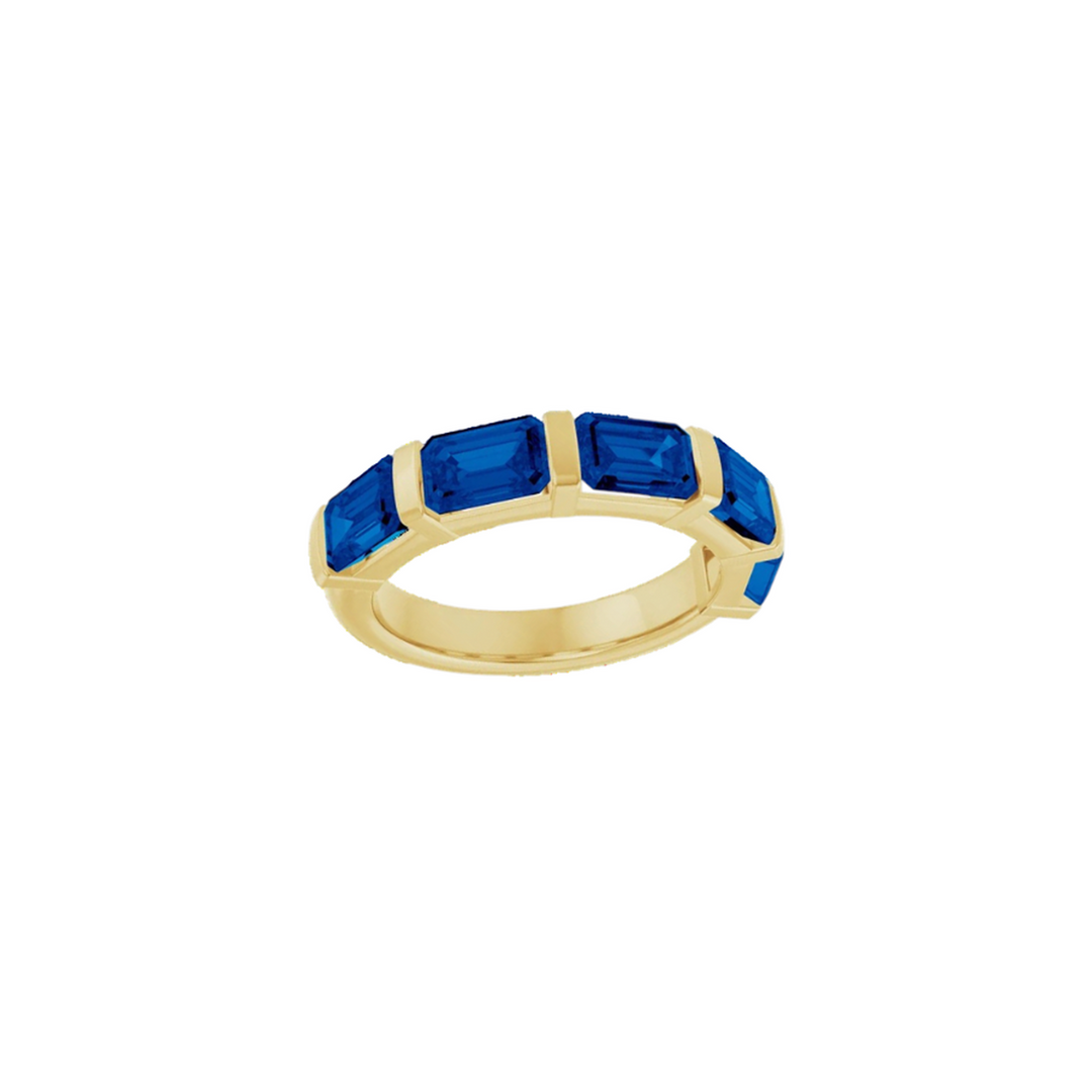 14K Emerald Diamond Anniversary Band