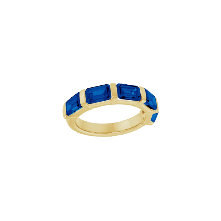 14K Emerald Diamond Anniversary Band