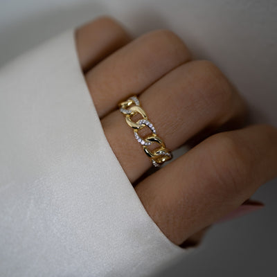 Two-Tone Pave Chain Ring