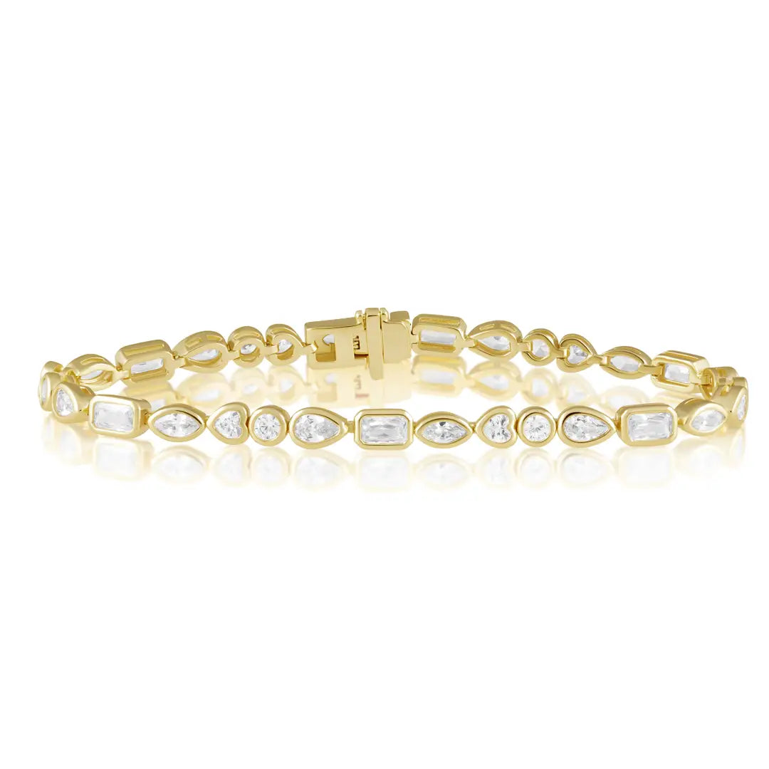 Multi Stone Bezel Tennis Bracelet