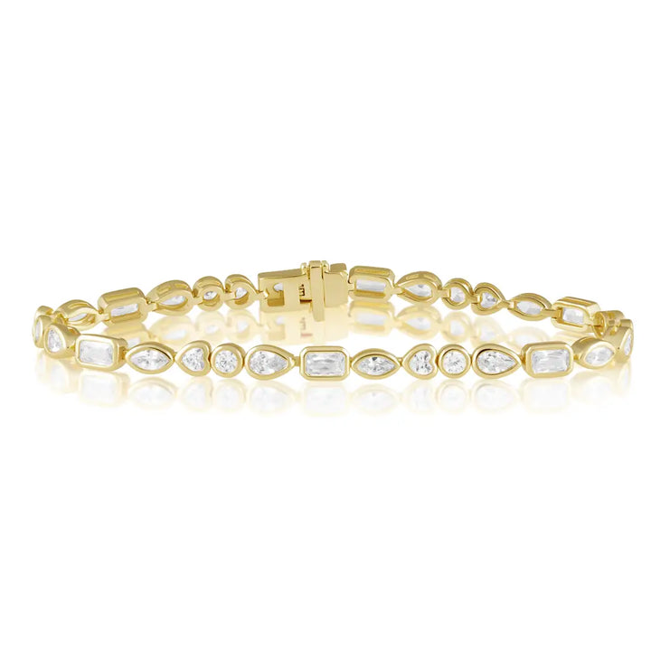 Multi Stone Bezel Tennis Bracelet