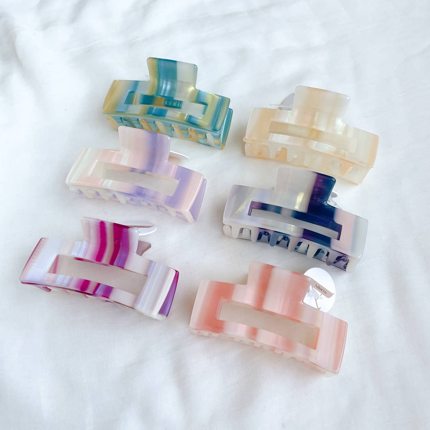 Summer | Medium Rectangle Colorful Claw Clip
