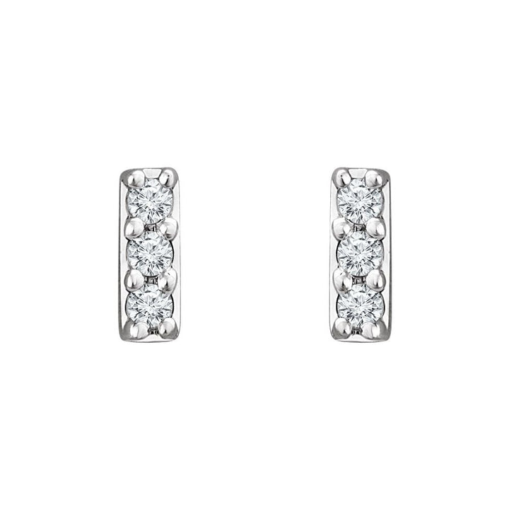 14K Diamond Bar Stud