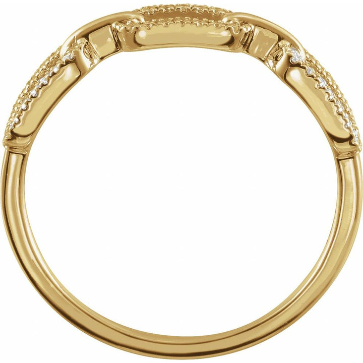 14K 1/6 CTW Natural Diamond Chain Link Ring