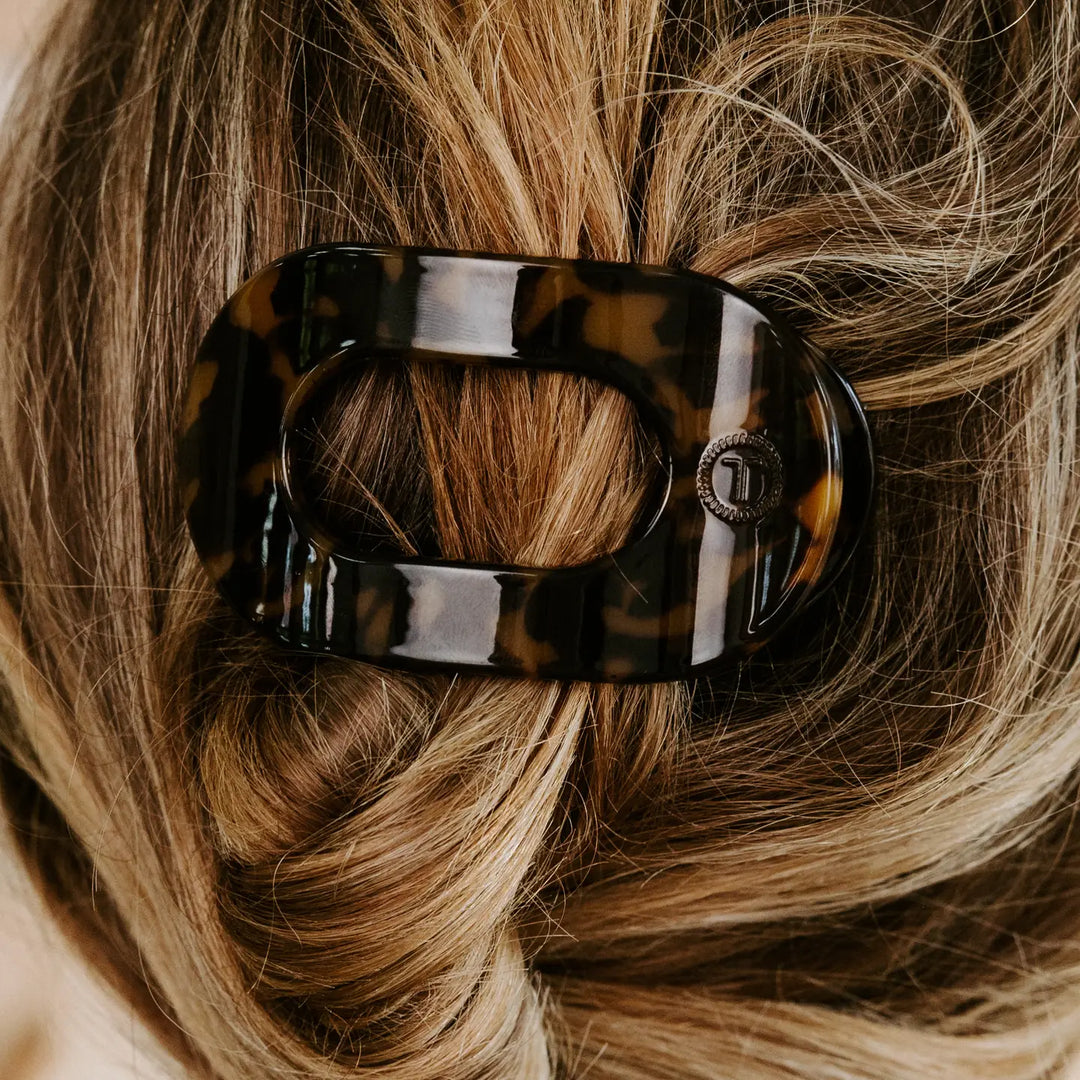 Round Flat Hair Clip | Tortoise