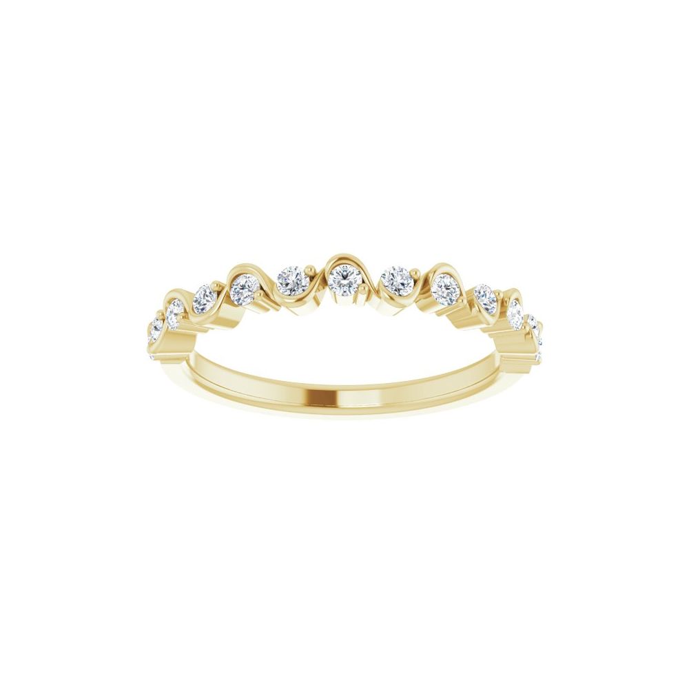 14K 1/4 CTW Natural Diamond Wave Anniversary Band