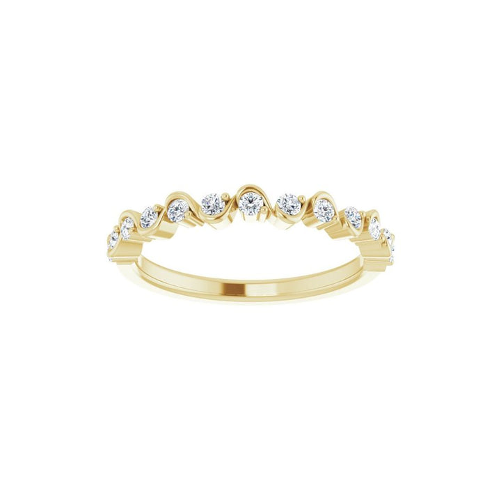 14K 1/4 CTW Natural Diamond Wave Anniversary Band