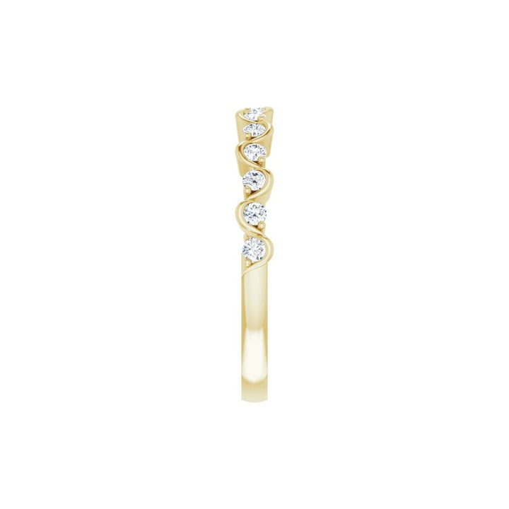 14K 1/4 CTW Natural Diamond Wave Anniversary Band