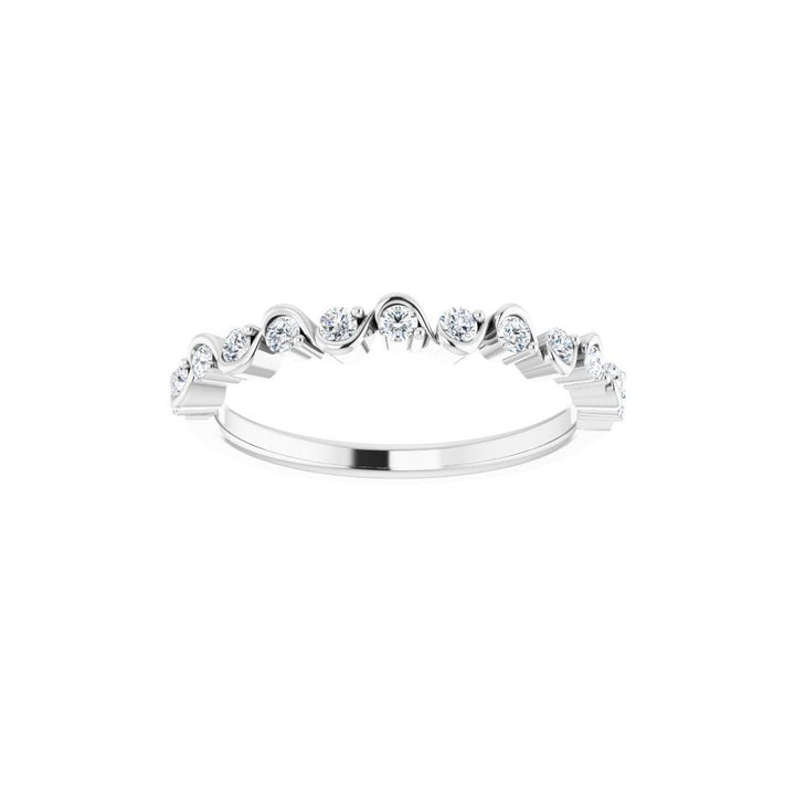 14K 1/4 CTW Natural Diamond Wave Anniversary Band