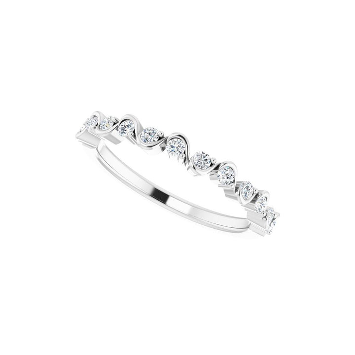 14K 1/4 CTW Natural Diamond Wave Anniversary Band